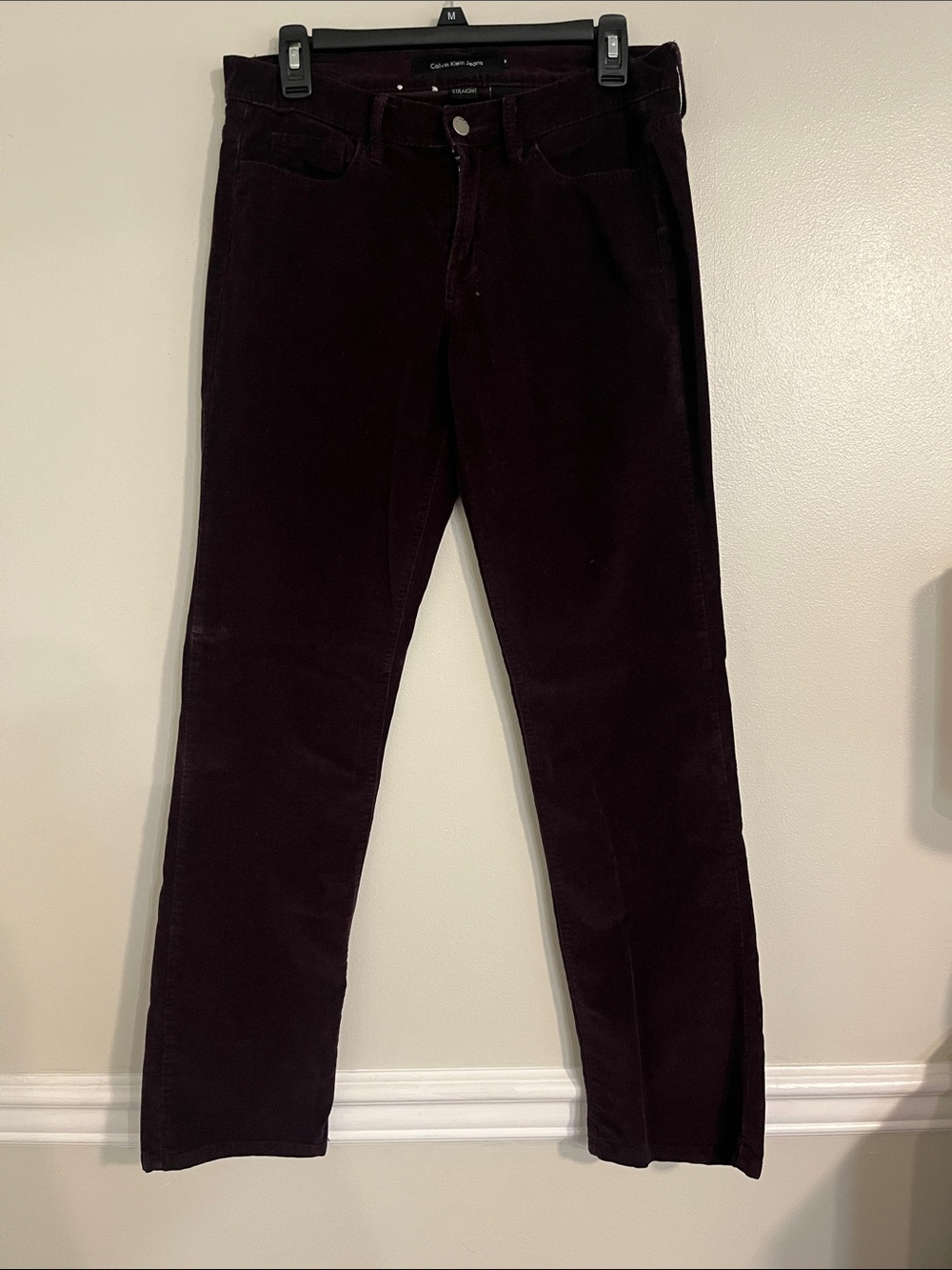 Calvin Klein Women’s Dark Wine Straight-Leg Corduroy Pants